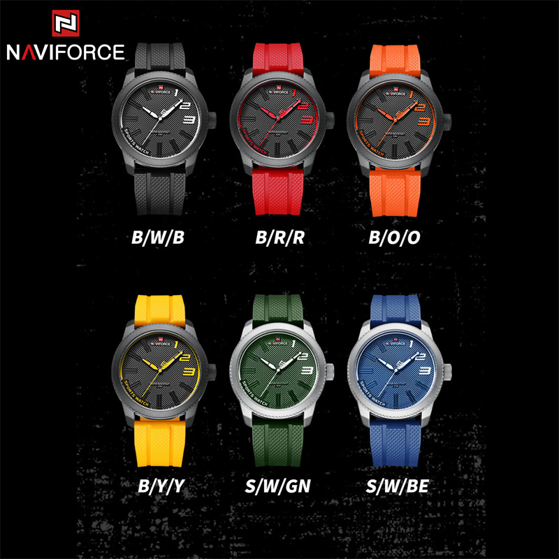 NAVIFORCE, reloj de cuarzo de marca de lujo para hombre, correa de silicona, relojes militares, reloj de pulsera resistente al agua 30ATM, reloj Masculino 2022