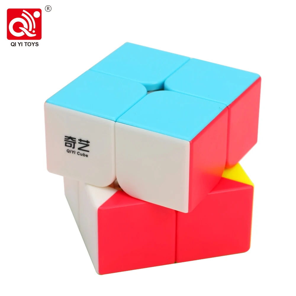 [ECube] QiYi QiDi 2x2 ProfessionalSpeed ​​Cube początkujące zabawki edukacyjne Puzzle magiczna kostka naklejki naklejki dziecko zabawki dla dzieci