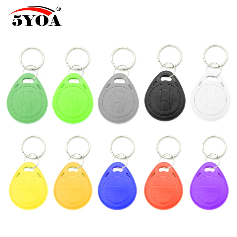 5YOA 50pcs EM4305 T5577 Copy Rewritable Writable Rewrite EM ID Keyfobs RFID Tag Key Ring Card 125KHZ Token Badge Duplicate