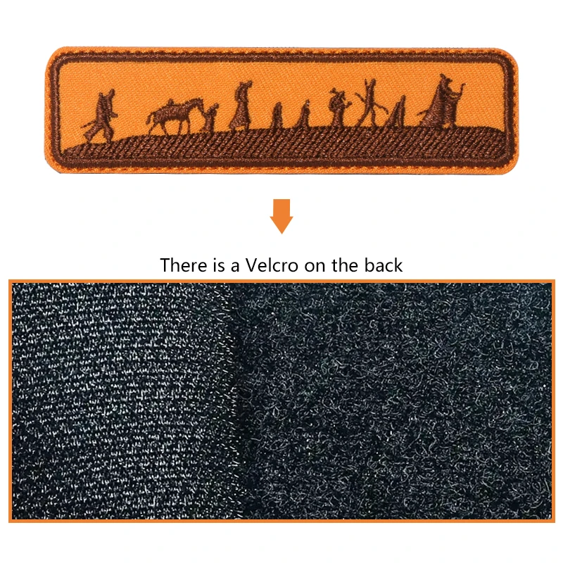 1PC Migrate Journey Embroidered Patch Hook And Loop Ramadan Badge DIY Gift For Clothes Cap Bag Jacket Trucker Hat Decoration