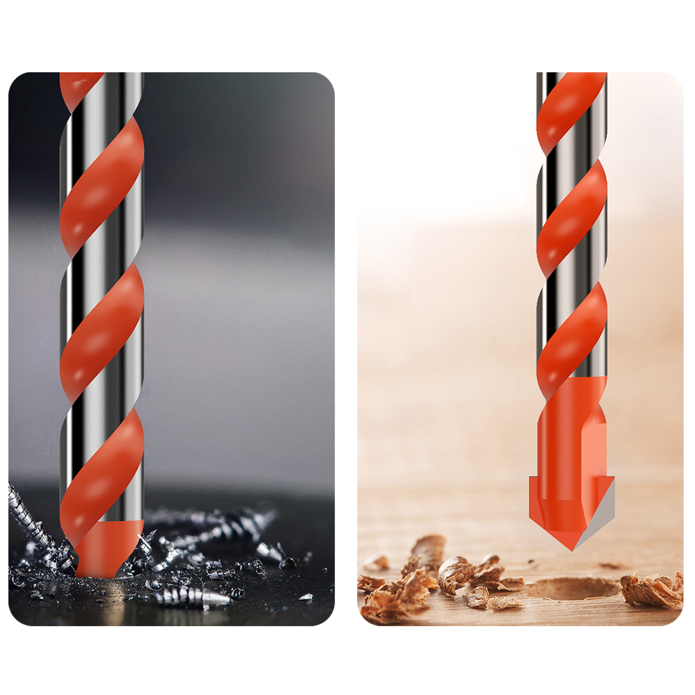 8PCS Multifunctional Triangle Drill Bit Diamond Drill Set Ceramic Tile Concrete Brick Wood Glass Punching Hole Saw Metal Dril