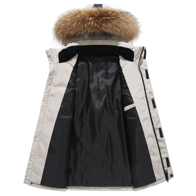 Мужской зимний пуховик с капюшоном и меховым воротником, 4 шт.