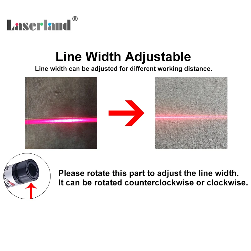 Red Line Laser Module Focusable Projector Locator Marker for Cloth Woodworks Cutting Sawmill Alignment