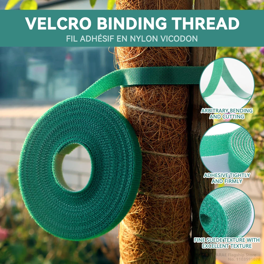 Садовая лента, нейлоновая кабельная стяжка для растений, цветов, выращивания, скалолазания, многоразовая опора для растений, застежка-крючок, садовые аксессуары