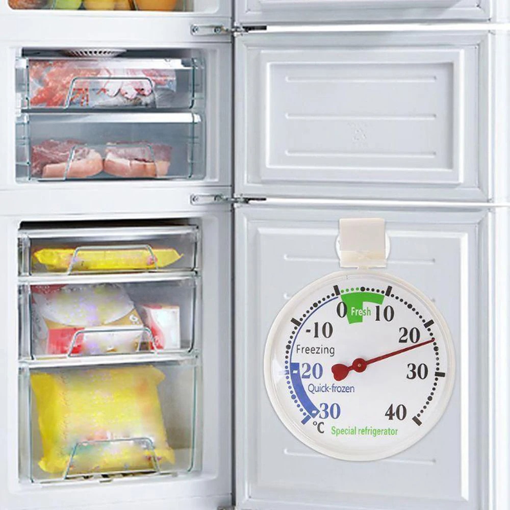 Termômetro para geladeira e freezer, medidor de temperatura de refrigeração para uso doméstico, ferramentas acessórias de cozinha com ventosa