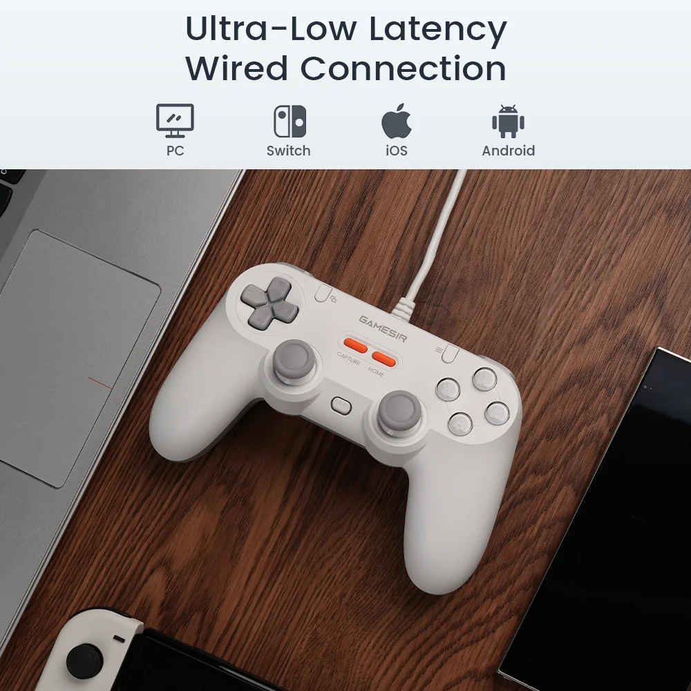 Контроллер Gamesir TEGENARIA T3 Lite Controles Mandos Para PC Nintendo Switch 1 и 2 Проводной геймпад Android с эффектом Холла Ретро-дизайн