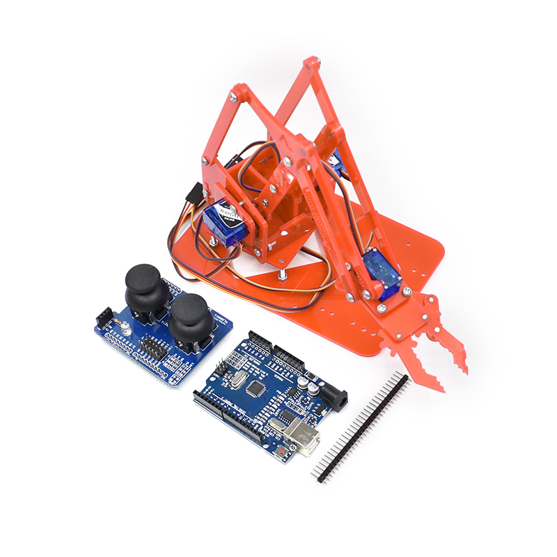 Разборный акриловый механический управляющий коготь SG90 4 DOF для Arduino UNO, Обучающий набор «сделай сам», умные игрушки с дистанционным управлением