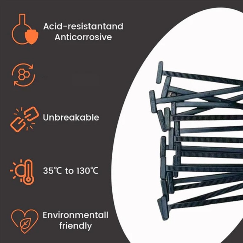 100PCS Nylon Universal Cable Tie Buckle Heavy Duty Self-Locking Zip Ties Holder with Pin Fasteners Car Body UV Resistant Zipties