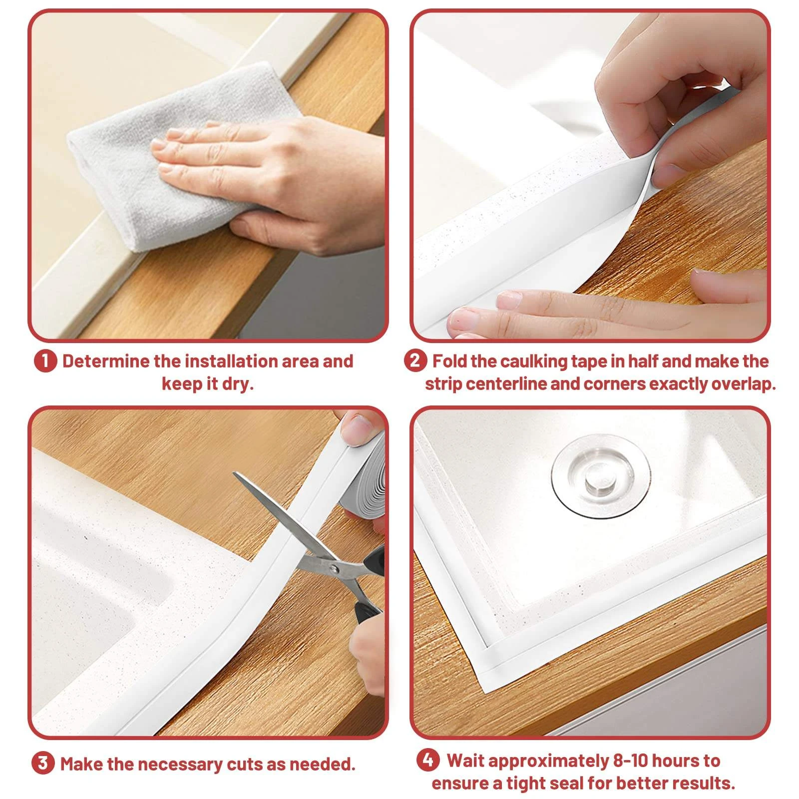 Nastro impermeabile in gomma siliconica autoadesivo per bagno, nastro per WC, adesivo da parete, nastro per bordi lavandino, tubo flessibile, forte nastro di riparazione