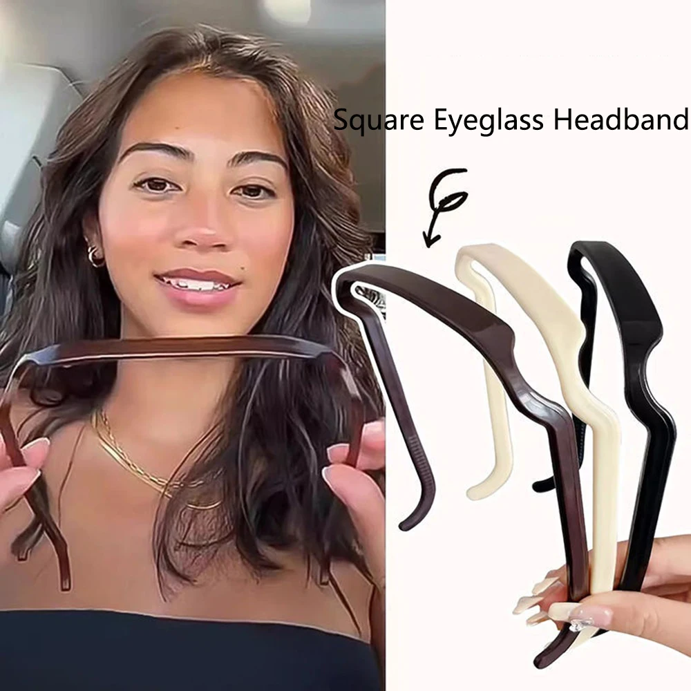 1/3 Uds. Diadema con gafas cuadradas para mujer, pinzas para el cabello fijas invisibles coloridas, lazos para el cabello rizado ondulado, patillas, accesorios para diadema
