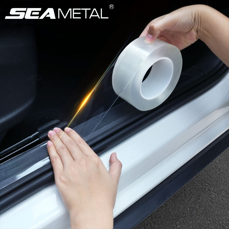 Pegatinas de coche Protector de Borde de puerta pegatina Universal para alféizar de puerta de coche película transparente antiarañazos estilo de protección accesorios para automóviles