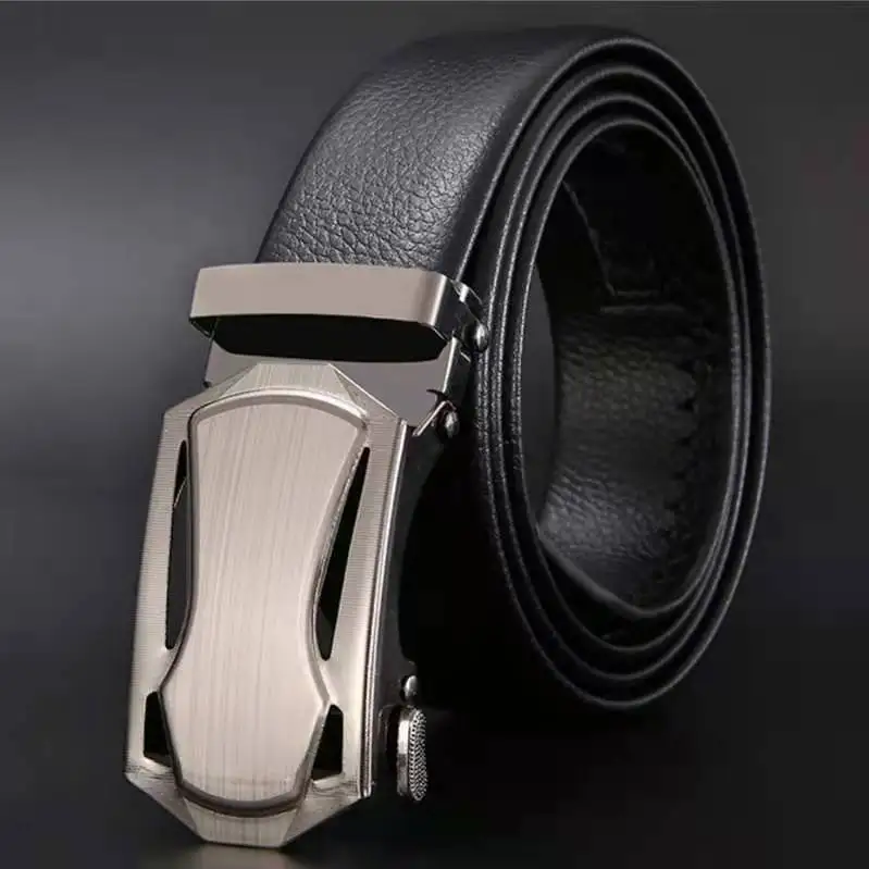 Cinturón de negocios a la moda para hombre, cinturón con hebilla de Metal, cinturón suave de cuero PU de alta calidad combinado con pantalones de trabajo y pantalones vaqueros