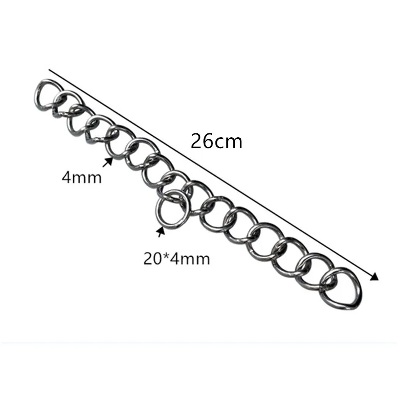 โซ่สแตนเลส Double Link Curb Chain สําหรับ Horse Bits สัตว์เลี้ยง 23 ซม