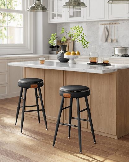 VASAGLE Barhocker (2 St), Kunstleder, 120kg belastbar, zwei Höhen