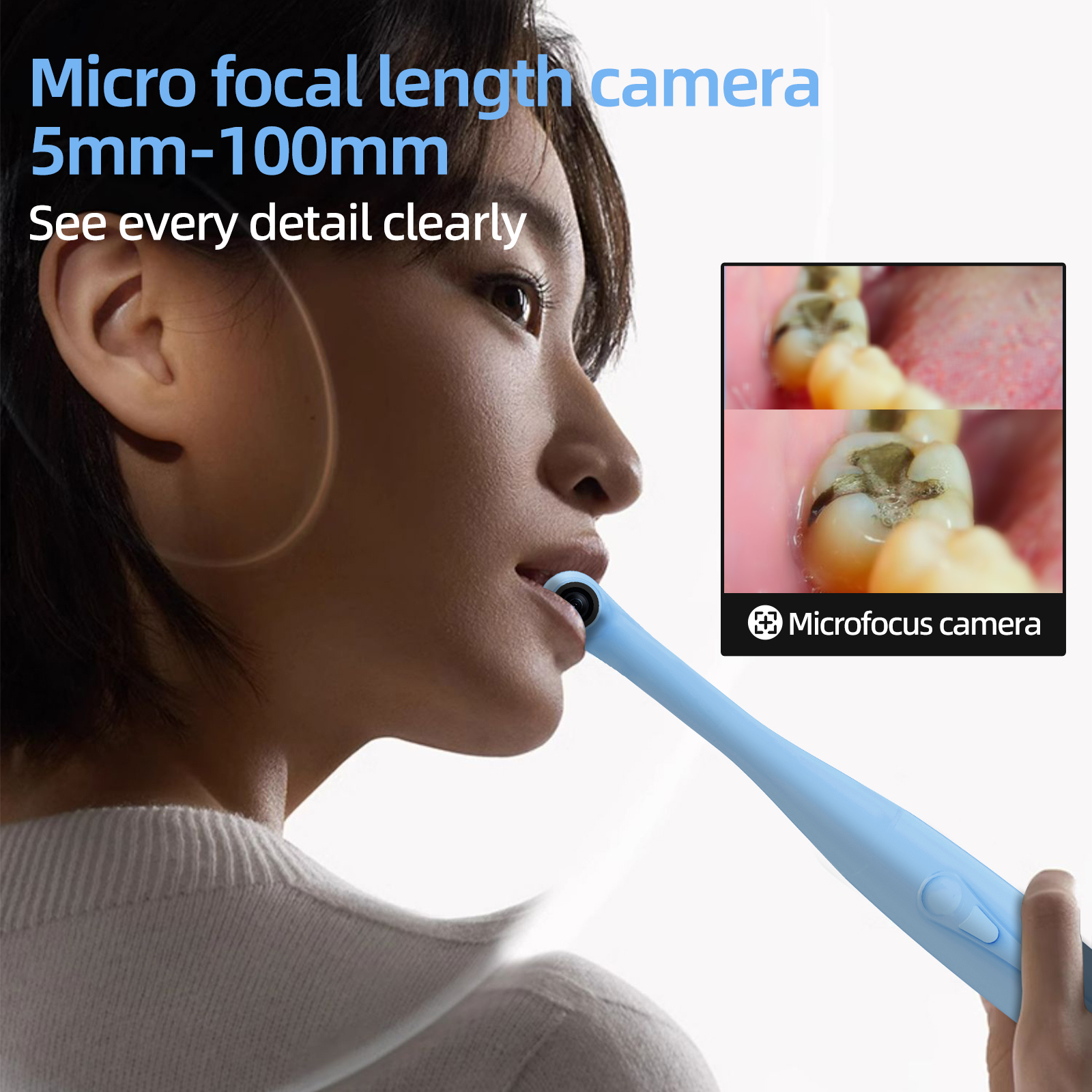 Cámaras de espejo Visual HD, cámara 3 en 1 para examen, cámaras de detección saludables de piel impermeables para herramienta de inspección de observación de dentista