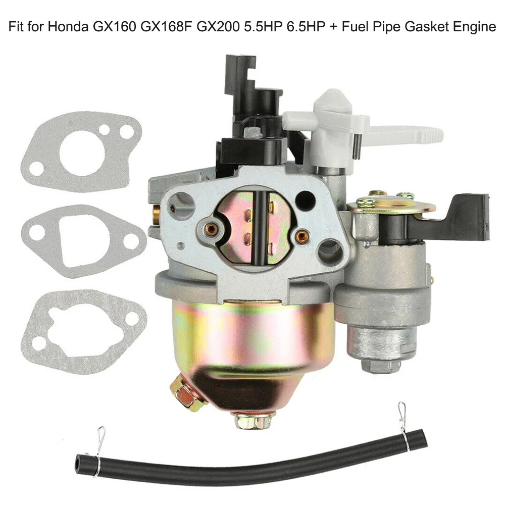 Carburador de Motor compatible con Honda GX160 GX168F GX200 5.5HP 6.5HP + junta de tubo de combustible accesorios de Motor de coche
