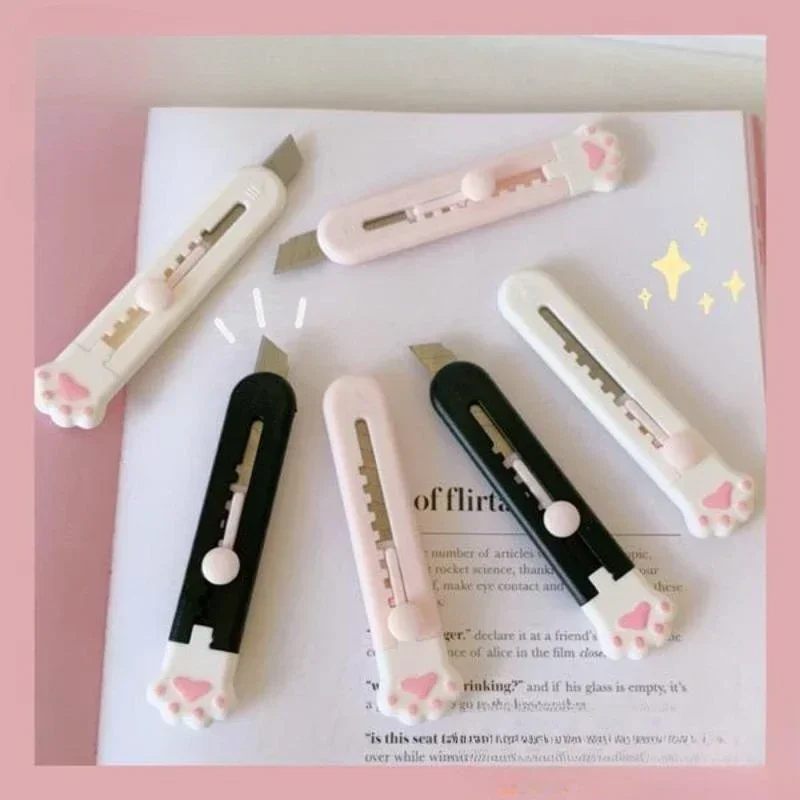 Mini couteau utilitaire d'art de poche Kawaii, boîte Express, coupe-papier, emballage artisanal, lame rechargeable, papeterie scolaire et de bureau