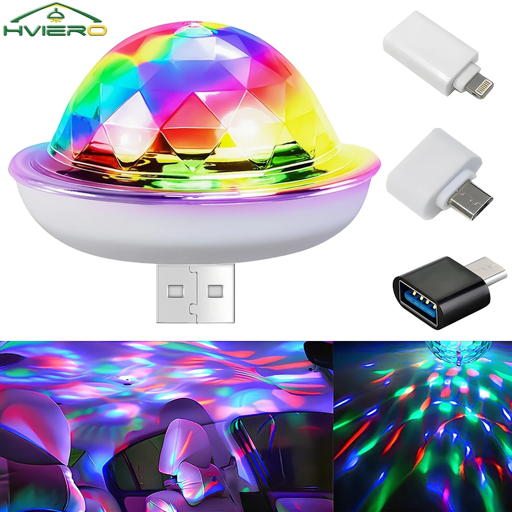 USB DJ Lamp DC 5V Led Bar Nachtverlichting RGB Podiumprojector Welkom Kristallen Bol Geluid Feestverlichting Decoratie Atmosferen Neon
