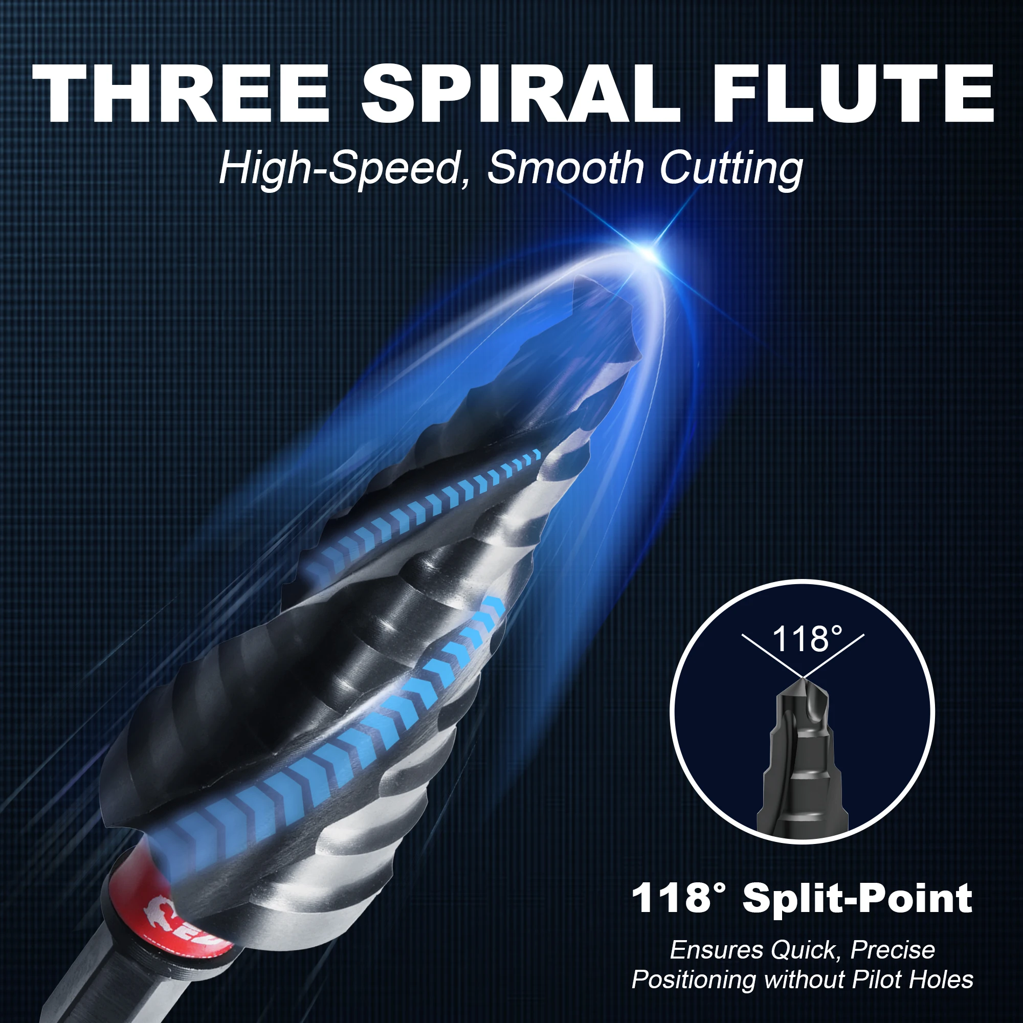 EZARC Step Drill Bit for Metal, 4-20mm M35 Spiral Flute Unibit Step Drill Bit 1PC, Wear-Resistant AlTiN Coated Universal Bit