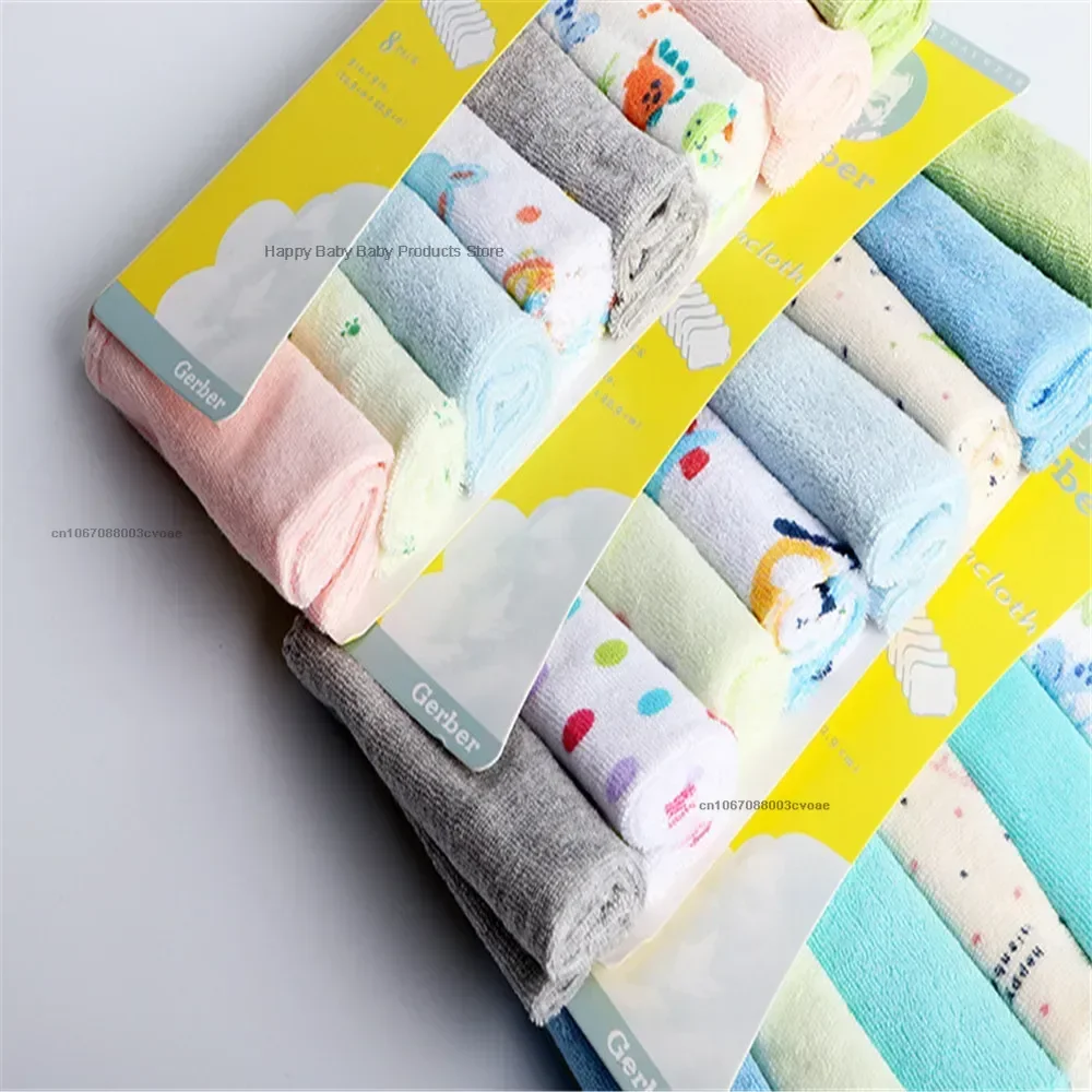 8 Cái/gói Bé Sơ Sinh Sơ Sinh Tắm Rửa Tắm Cho Bé Ăn Lau Len Mềm Mại Sản Phẩm Vòi Sen 21*21Cm