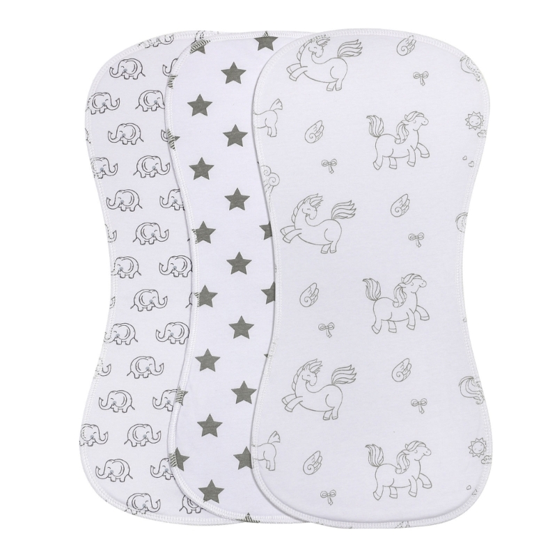Paño para eructar de 2 capas para recién nacido, Baberos absorbentes para la dentición de la alimentación del bebé, paños para eructar de algodón suave para bebés, regalo QX2D