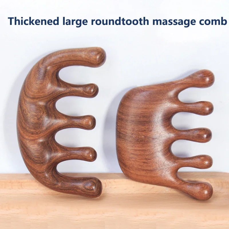 Sandalwood Hair Comb Scalp Relax Acupoint Massager Portable Wooden Handle Comb Anti-static Styling Tool massager  horn comb