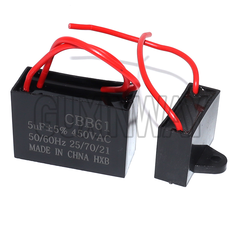 Condensador CBB61 450V Condensador de arranque de ventilador 450V Condensadores de ventilador 1UF/1,2UF/1,5UF/2UF/2,5UF/3UF/4UF/5UF/6UF/10UF