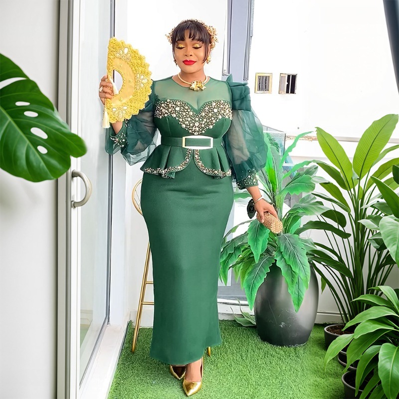 エレガントなアフリカのドレス女性のための 2025 新しいアフリカ服プラスサイズトルコウェディングパーティーロングドレス Dashiki アンカラ衣装ローブ