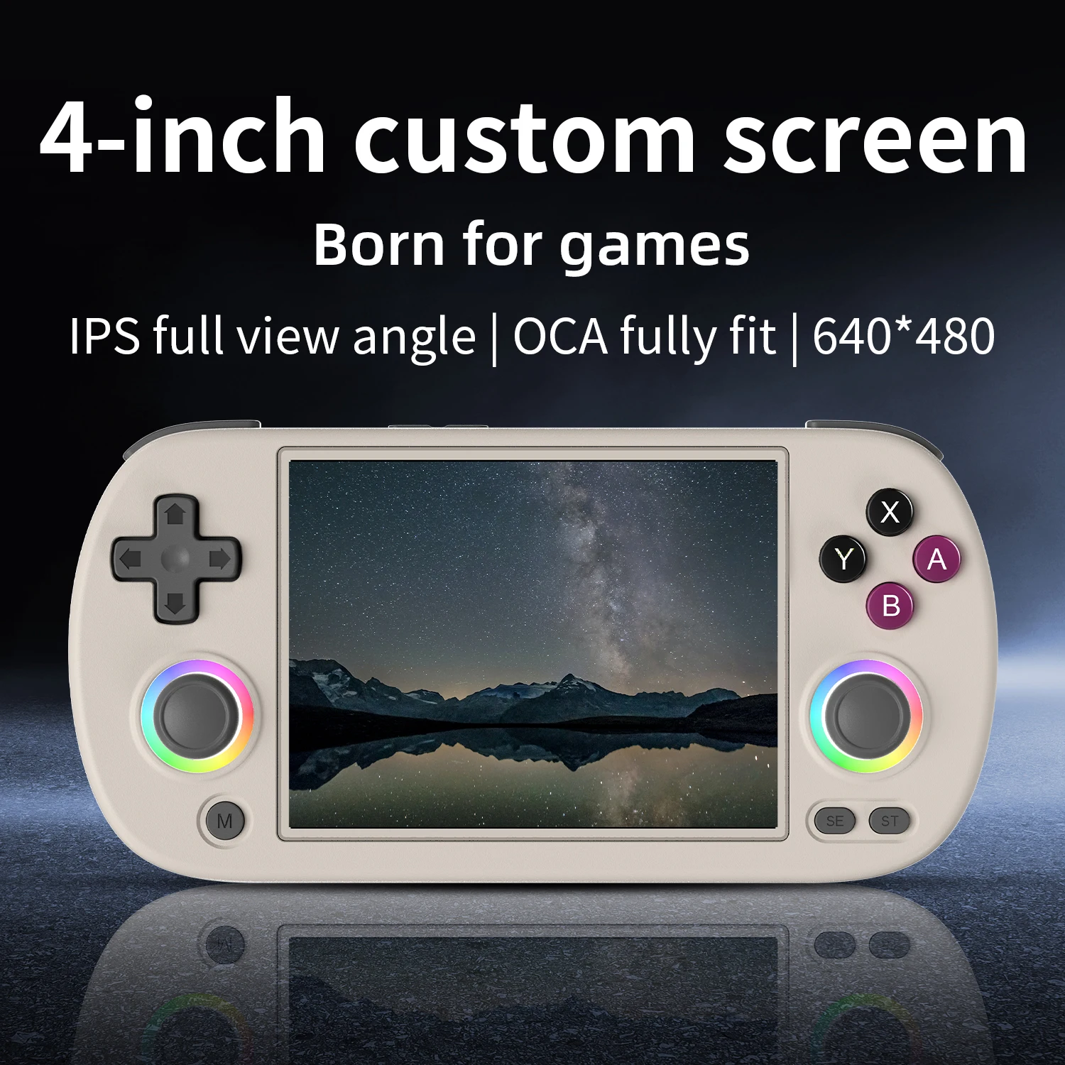 Anbernic rg40xx h console de jogos portátil, tela de 4 polegadas, sistema linux, joystick, efeito de iluminação rgb, reprodutor de vídeo rg40xxh, presentes smartpro