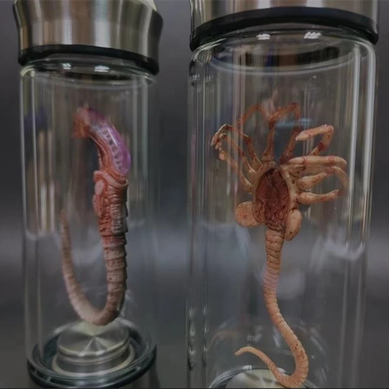 외계인 글로우 항아리 Xenomorph 표본 Facehugger 배아 유리 항아리 영화 복제 복제 홈 장식 데스크탑 공예 조각 장식