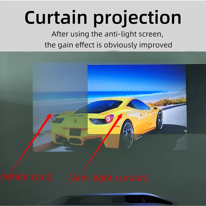 VEIDADZ Projector Screen 100 120 133 Inch 16:9 Foldable Anti-Light Grey Reflective Cloth Portable Projection Screen For Home