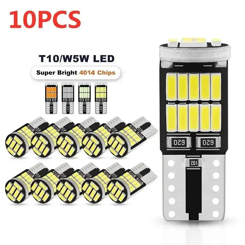 10 pçs w5w t10 lâmpadas led canbus 26smd 12v 194 168 interior do carro cúpula leitura placa de licença luzes estacionamento lâmpada sinal automático