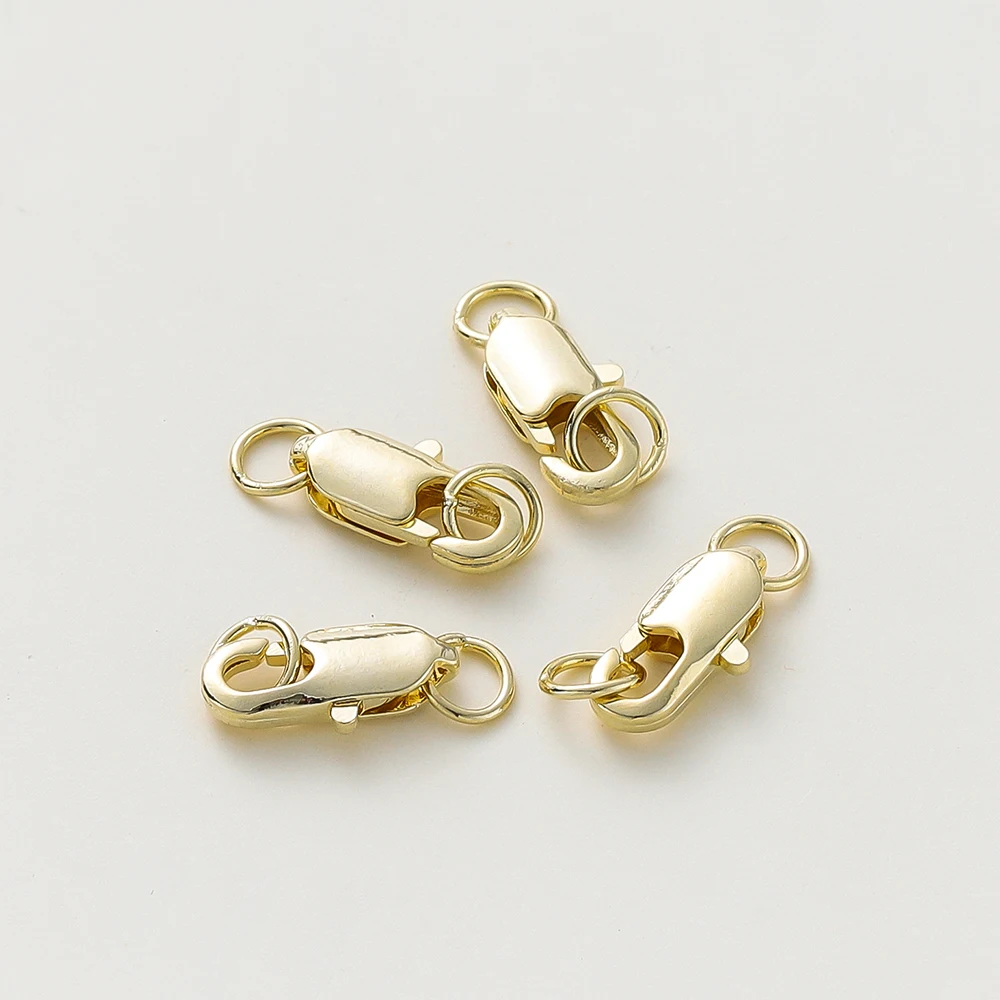 10 Uds. De latón chapado en oro de 14K/18K, cierre de langosta con 20 Uds. De anillos abiertos para saltar, Kits de accesorios DIY, conector para pulsera, fabricación de joyas