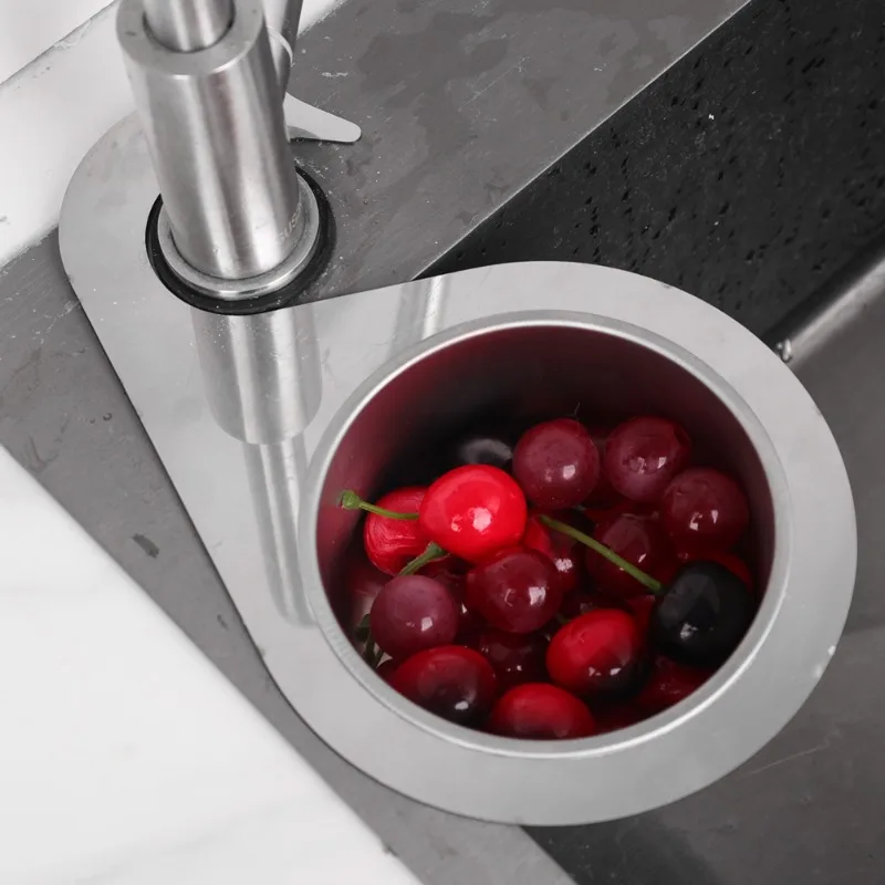 Stainless Steel Drain Basket Corner Sink Strainer Kitchen Sink Swan Filter Shelf Vegetable Drainer Kitchen Leftover Storage Rack