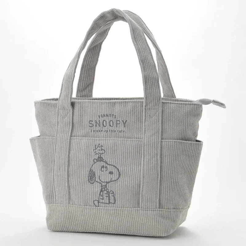 Disney série bonito snoopy veludo sacola casual cem estudantes grande capacidade bolsa de ombro com zíper grande saco
