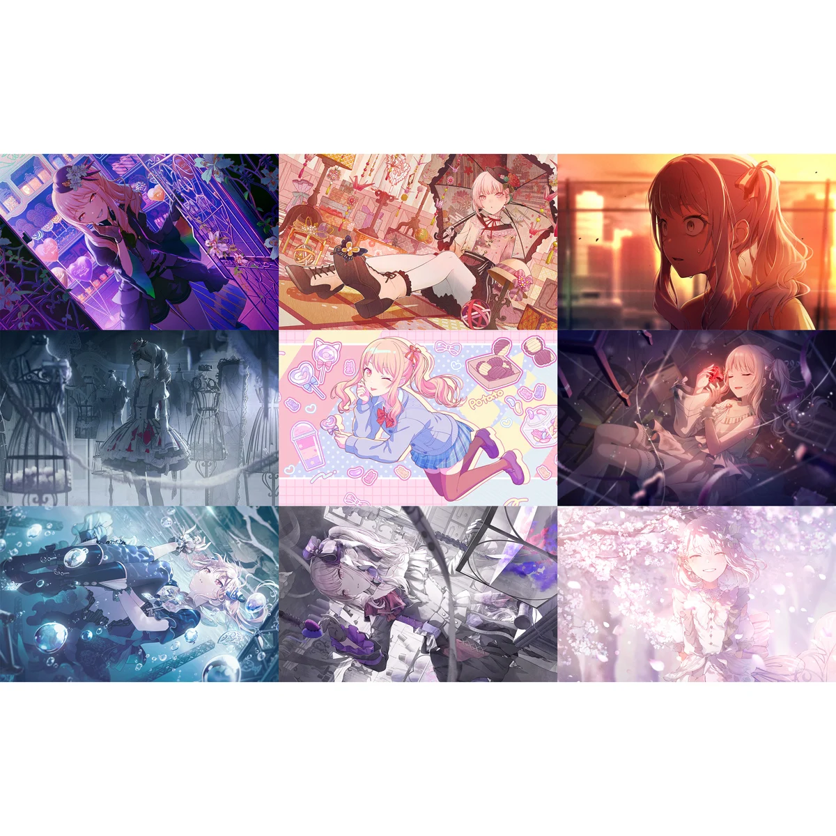 Набор наклеек для карт аниме ISEKAI Wonderlands × Showtime Nightcord Vivid BAD SQUAD MORE JUMP! Leo/Need Project Sekai Vol.2