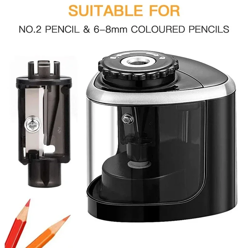 Tenwin 8005 Portable Electric/Manual Pencil Sharpener Automatic Pencil Sharpener Kids Adults Auto Pencil Sharpener Stationery