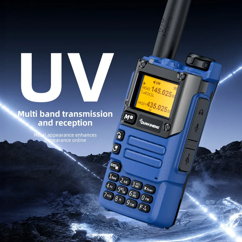 Quansheng UV-K6 walkie talkie 5w banda de ar rádio tyep c carga uhf vhf dtmf fm scrambler noaa frequência sem fio em dois sentidos rádio cb
