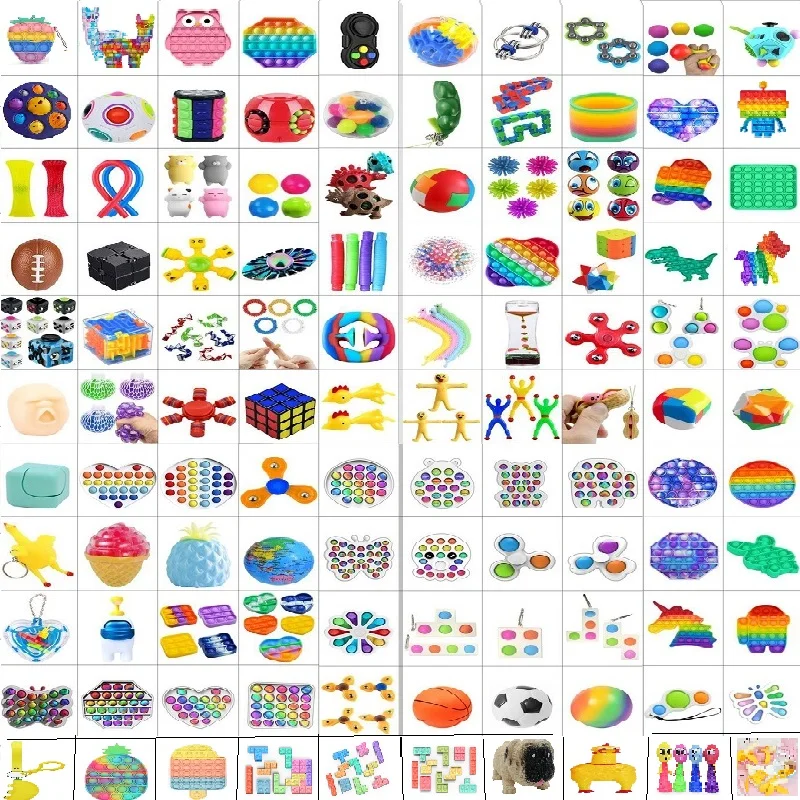 5-50ชิ้น/ล็อตสุ่ม Fidget ของเล่นป้องกันความเครียด Push สำหรับเด็กและผู้ใหญ่ Soft Sensory Anti-ความเครียดของเล่น Decompression