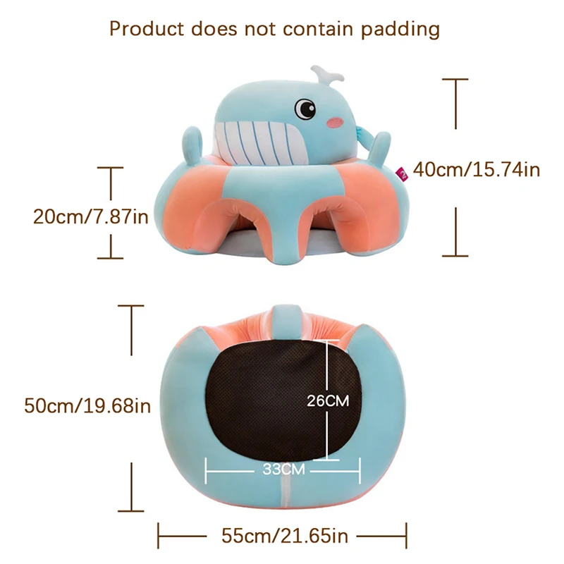 1 pçs assento de apoio do bebê sentar-se cadeira macia almofada sofá travesseiro de pelúcia brinquedo animal sofá assento almofada