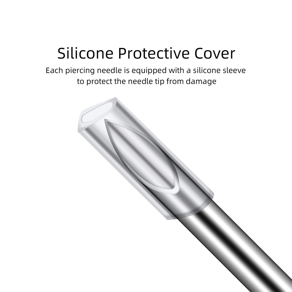 100 unids/caja aguja para Piercing corporal estéril desechable 10G 12G 14G 16G 18G 20G acero estéril desechable para oreja nariz ombligo pezón labio