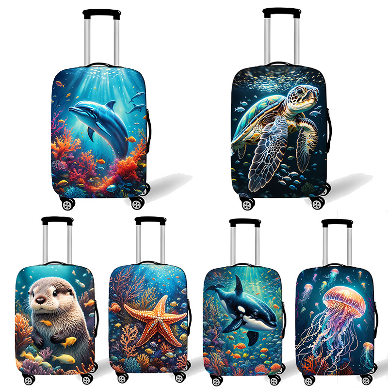 18-32 pulgadas delfín/tortuga/pulpo/estrella de mar patrón cubierta de equipaje océano Animal maleta Fundas protectoras accesorios de viaje