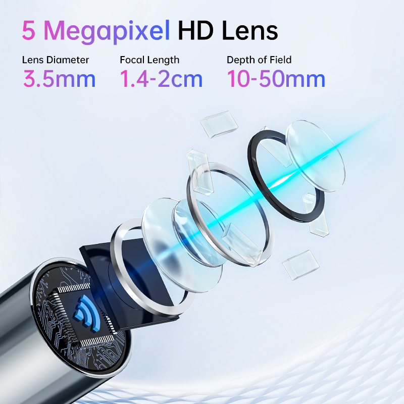 Kerui-kit de remoção de cera inteligente, câmera hd 5mp, com câmera, otoscópio, otoscópio