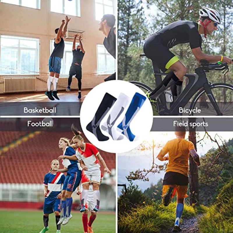 2/3/4 pares de calcetines de compresión para correr para hombres aptos para venas varicosas medias de fútbol 30 Mmhg calcetines deportivos atléticos para hombres y mujeres