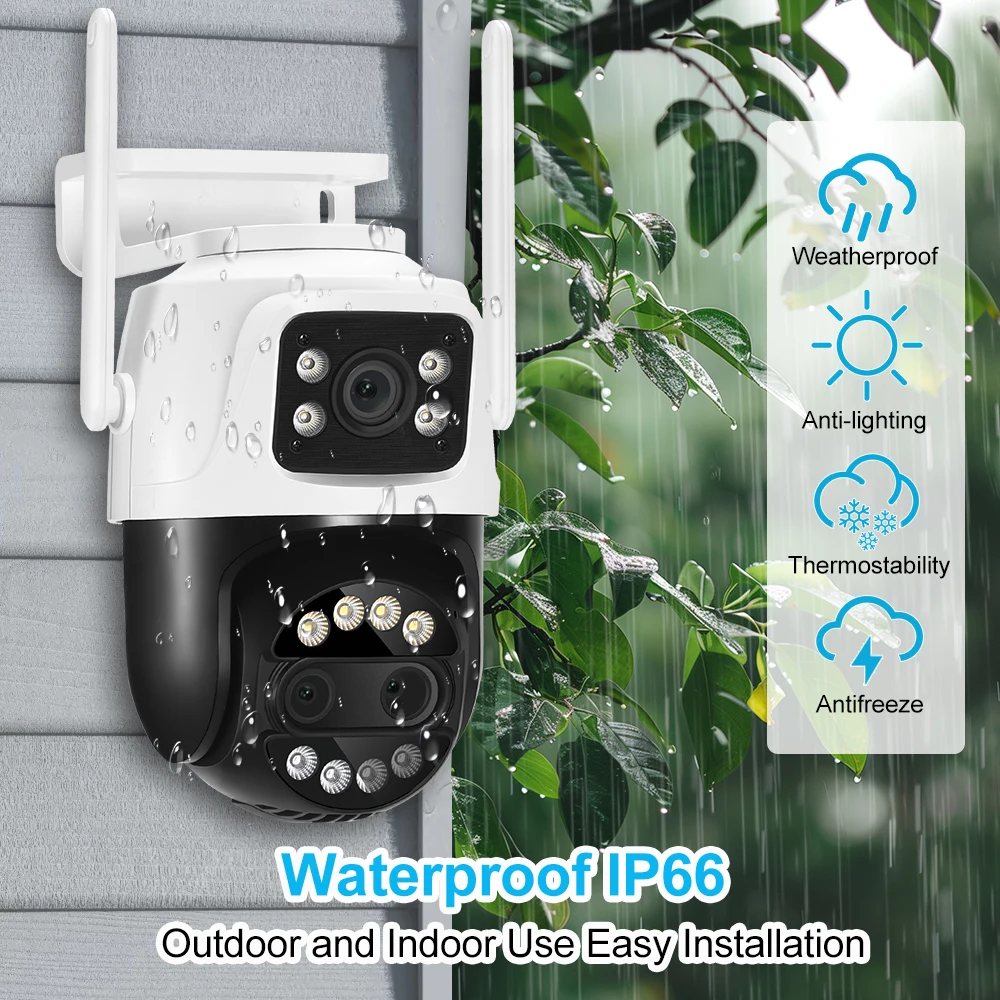 ASECAM 12MP 6K Wifi Camera 8X Zoom Dual Screen Ai Human Detect Auto Tracking CCTV Outdoor Security Surveillance Camera iCSee