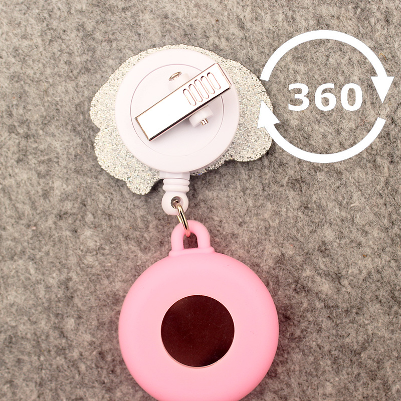 Reloj de bolsillo retráctil con Clip para hombre y mujer, reloj de bolsillo elástico, estilo cardíaco, Salud de dibujos animados