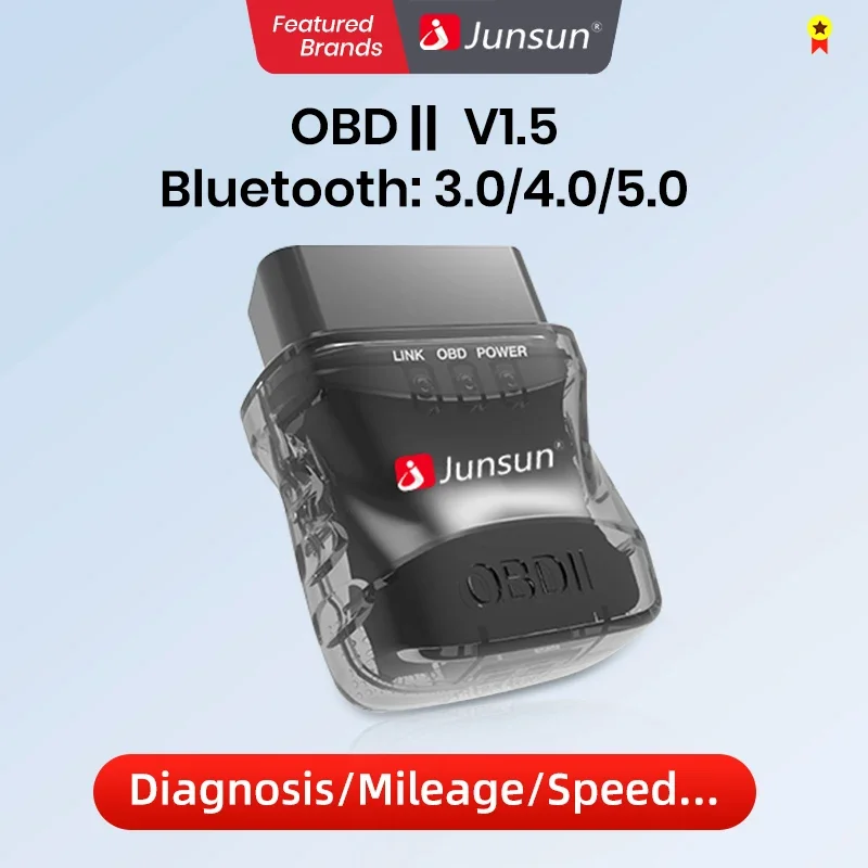 Junsun Voor Autoradio Auto Scanner Mini Elm327 Bluetooth Obd2 Adapter Auto Diagnostisch Hulpmiddel Scan Tool
