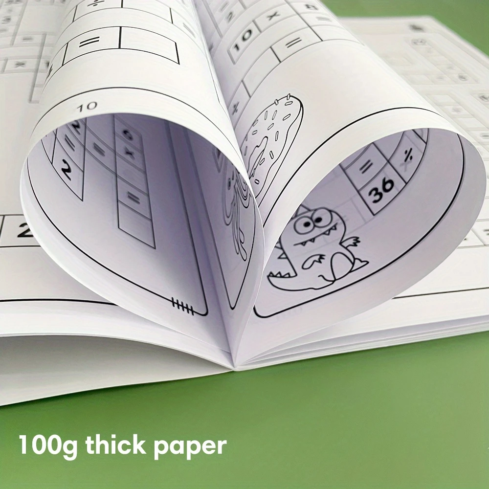 Cuaderno de ejercicios de matemáticas para niños: suma, resta, multiplicación, división con teclas de respuesta, juegos de pensamiento para aula escolar en casa