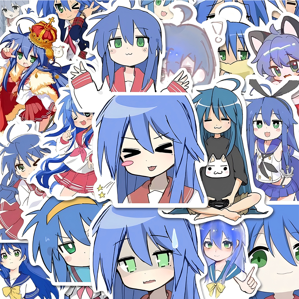 10/30/50 Uds. Izumi Konata pegatinas de estrella de la suerte Kawaii niñas pegatina de dibujos animados portátil maleta bicicleta calcomanía decorativa regalo