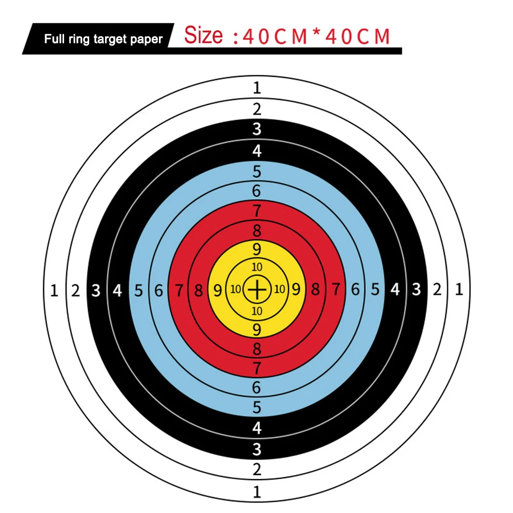 10/50Pc 40x40 ซม.กระดาษยิงช่วงเป้าหมาย Bullseye ยิงธนูการฝึกอบรม Bow Arrow ลูกดอกกระดาษการล่าสัตว์อุปกรณ์เสริม